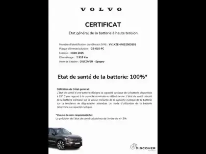 Photo 23 Volvo Ex40  Single Extended Range 252ch Plus