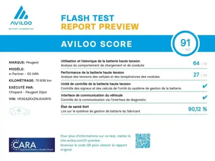 Photo 37 Peugeot Partner E- FOURGON STANDARD 800 KG 136 CH BATTERIE 50 KWH