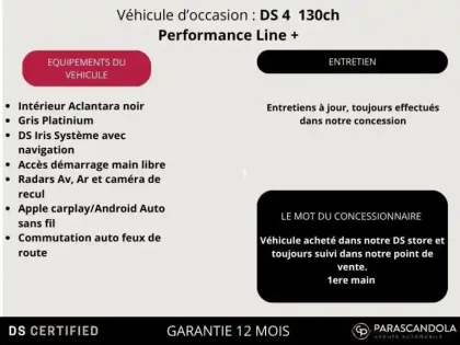 Photo 15 DS DS 4  130ch Performance Line + Automatique