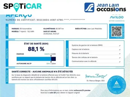 Photo 26 DS Ds 7 DS7 Crossback Hybride E-Tense 300 EAT8 4x4