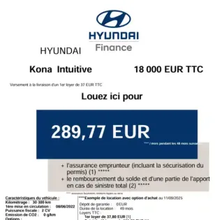Photo 168 Hyundai Kona  Electrique 39 kWh - 136 ch