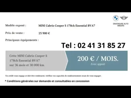 Photo 15 Mini Mini Cabrio Cooper S 178ch  Essential BVA7