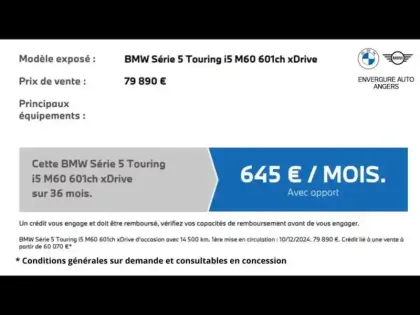 Photo 15 BMW Serie 5 Gén. VII (G61) Ph1 Base 5