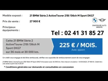 Photo 15 BMW Serie 2 Série 2 ActiveTourer 218i 136ch M Sport DKG7