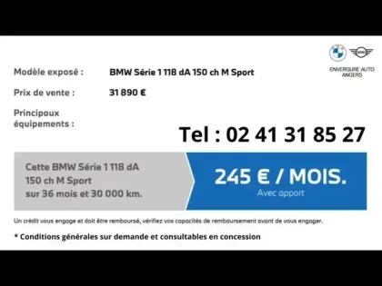 Photo 15 BMW Serie 1 Série 1 118dA 150ch M Sport