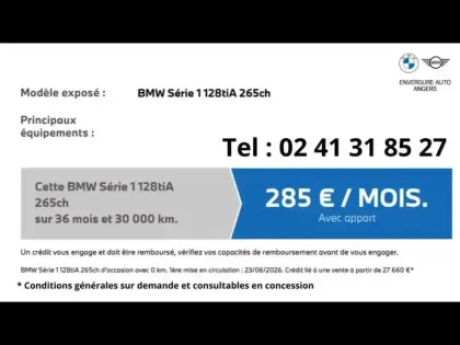 Photo 15 BMW Serie 1 Série 1 128tiA 265ch