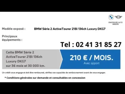 Photo 15 BMW Serie 2 Série 2 ActiveTourer 218i 136ch Luxury DKG7