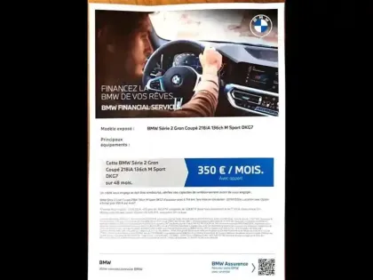 Photo 15 BMW Serie 2 Série 2 Gran Coupé 218iA 136ch M Sport DKG7