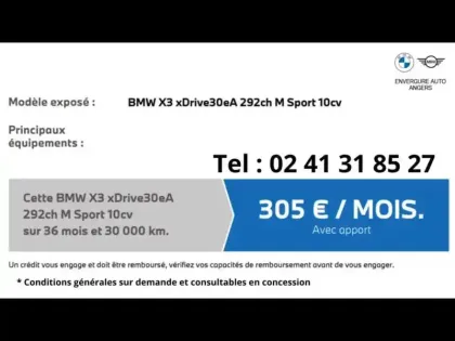Photo 15 BMW X3  xDrive30eA 292ch M Sport 10cv
