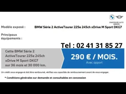 Photo 15 BMW Serie 2 Série 2 ActiveTourer 225e 245ch xDrive M Sport DKG7
