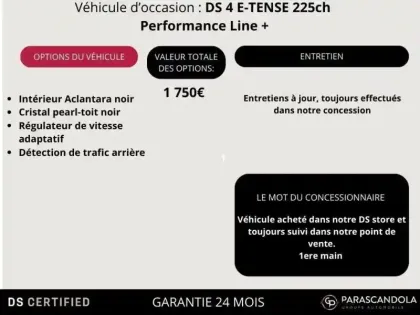Photo 17 DS DS 4  E-TENSE 225ch Performance Line +