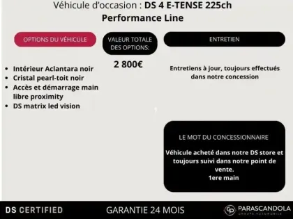 Photo 15 DS DS 4  E-TENSE 225ch Performance Line