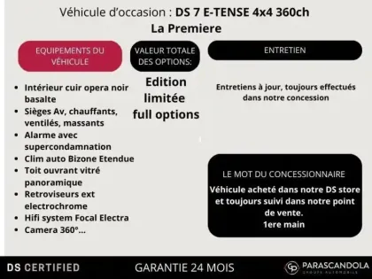 Photo 17 DS DS 7  E-TENSE 4x4 360ch La Premiere