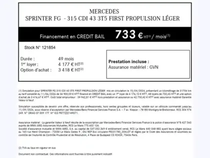 Photo 59 Mercedes Sprinter 315 CDI Fourgon PRTA 7T 43 L3H