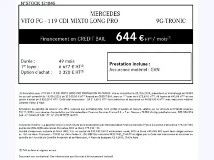 Photo 56 Mercedes Vito 119 CDI Mixto long 4MATIC 4X4 