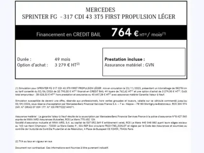 Photo 40 Mercedes Sprinter 317 CDI Fourgon 43 L3H2 14m3 1