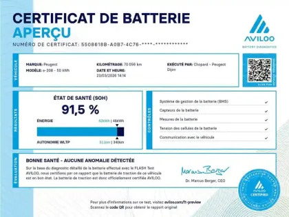 Photo 32 Peugeot 208  Electrique 50 kWh 136ch