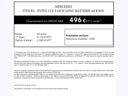 Photo 10 Mercedes Vito e 112 Fourgon Long 116ch 24990