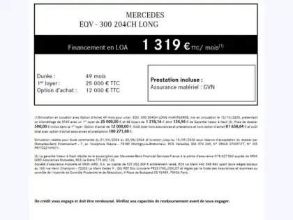 Photo 10 Mercedes Classe V 300 Long 204ch 7 places 90KWH