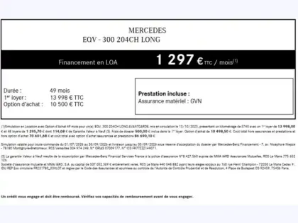 Photo 14 Mercedes Classe V 300 Long 204ch 7 places 90KWH