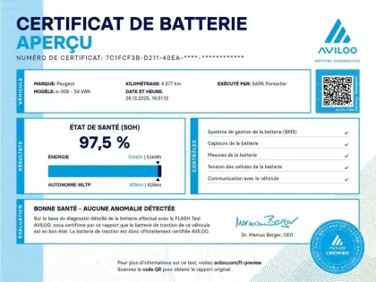 Photo 29 Peugeot 308  Electrique 54 kWh 156ch