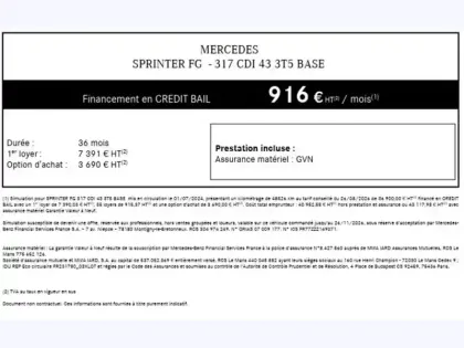 Photo 20 Mercedes Sprinter 317 CDI Fourgon long 43 L3H2 1