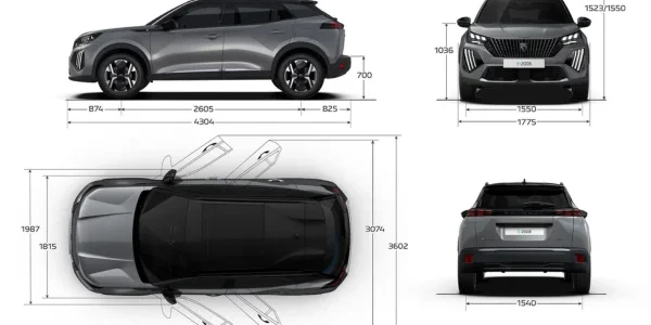 Peugeot 2008 hybride dimensions